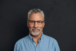 Senior man in glasses